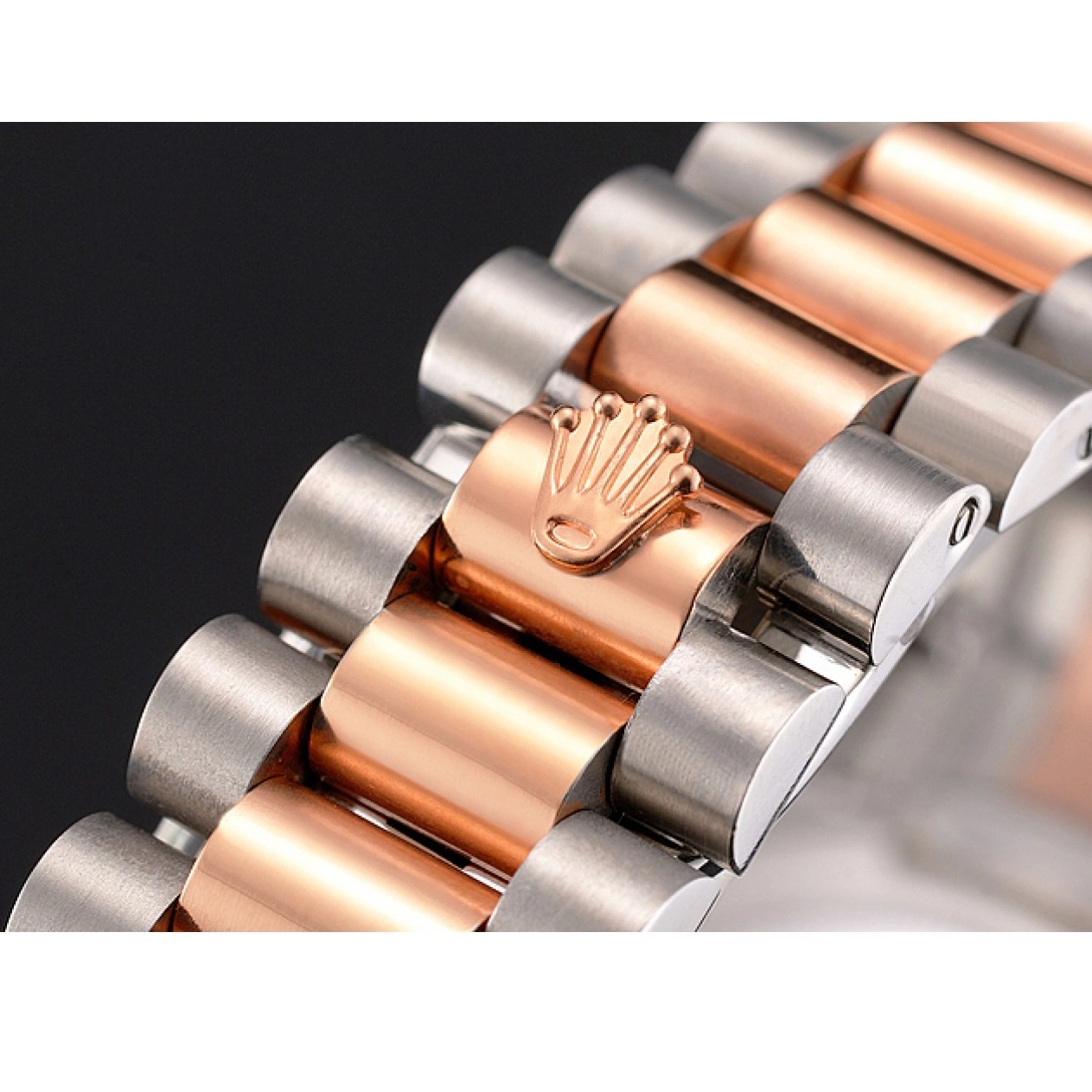 Aaa fake watches Dial Two And Datejust Bezel Stainless Gold Steel Bracelet Rose Case Swiss Rolex Tone 0714